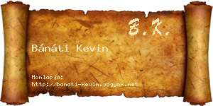 Bánáti Kevin névjegykártya